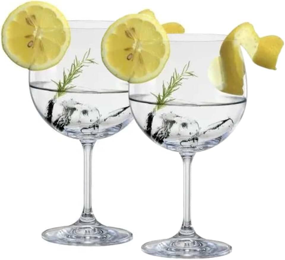 Jogo de 2 tacas para gin tonica Anna em cristal ecologico 600ml A19cm-TRANSPARENTE - Bohemia- Full Fit