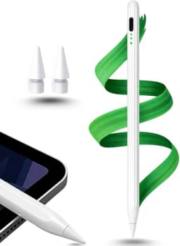 Caneta Pencil Para iPad, Caneta Para Ipad Pencil com Palm Rejection Rejeição de Palma e Ponta de Alta Precisão de 1.0mm - Branca (Para todos iPads de 2018 para frente) - Steel Hook Linha Premium