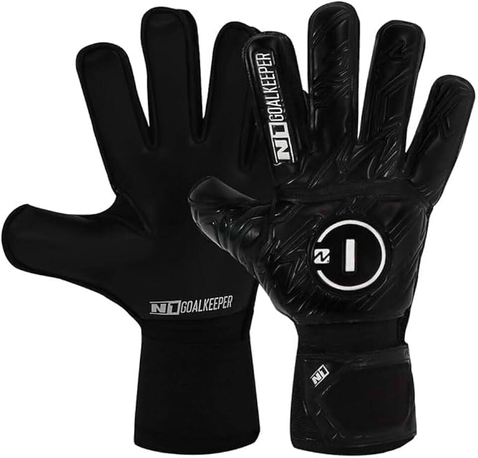 Luva de Goleiro Campo e Society Semi Profissional N1 Starter Cor:Black, Tamanho:8