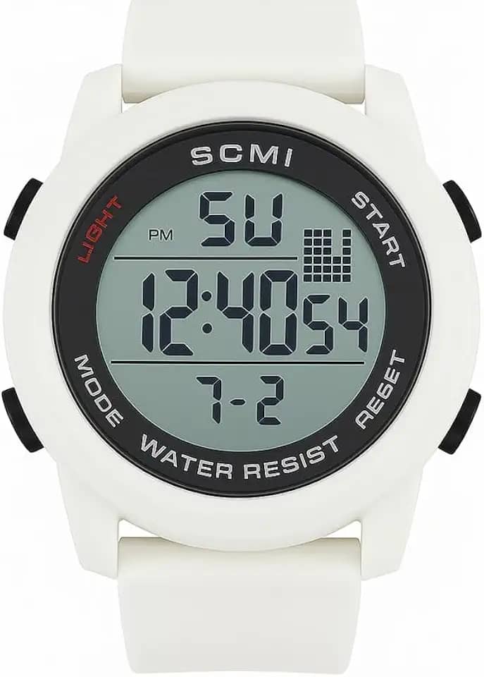 Relogio Digital masculino Esportivo, Resistente à Água, Display LCD, Pulseira de Silicone, resistente multifuncional, academia, corrida, leve