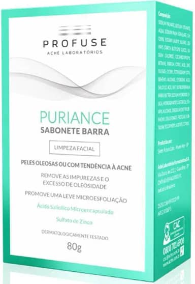 Sabonete Facial Em Barra Profuse Puriance Pele Oleosa A Acneica Com 80G