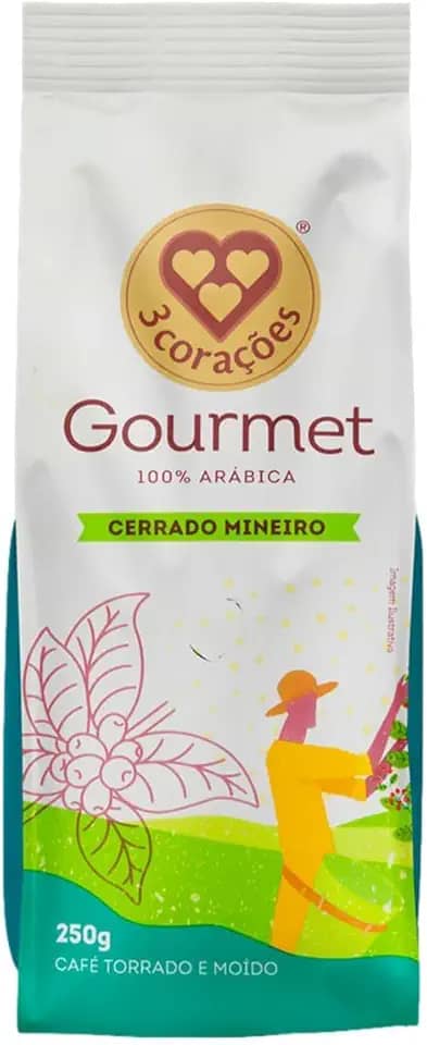 3 Corações Café Torrado e Moído Gourmet Cerrado Mineiro, 250G