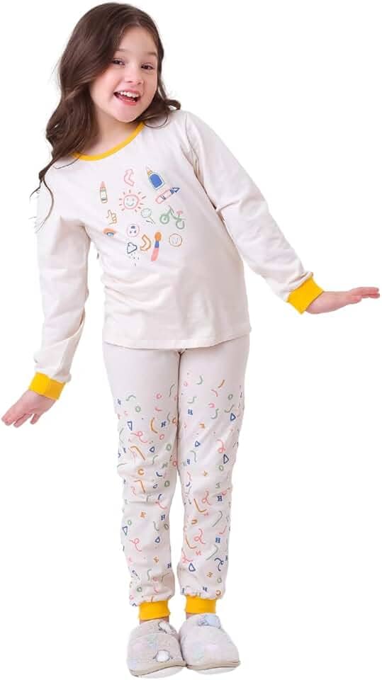 Pijama Infantil Inverno com punho para Meninas 1 ao10 anos com detalhes Luxo Interativos 100% algodão + 10 estampas a escolher