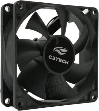 Cooler Fan C3Tech F7-100BK Storm 12x12x2.5 cm Preto - Rolamento FDB 12v 1200RPM