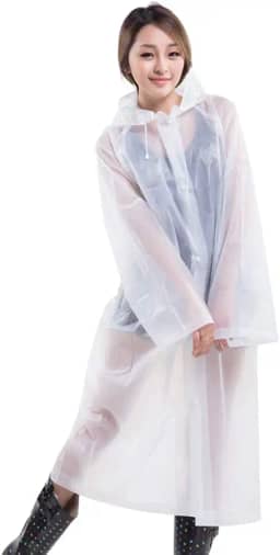 Capa de chuva EVA impermeável reutilizável ao ar livre em acampamento para viagem com capuz capa de chuva Poncho para homens e mulheres