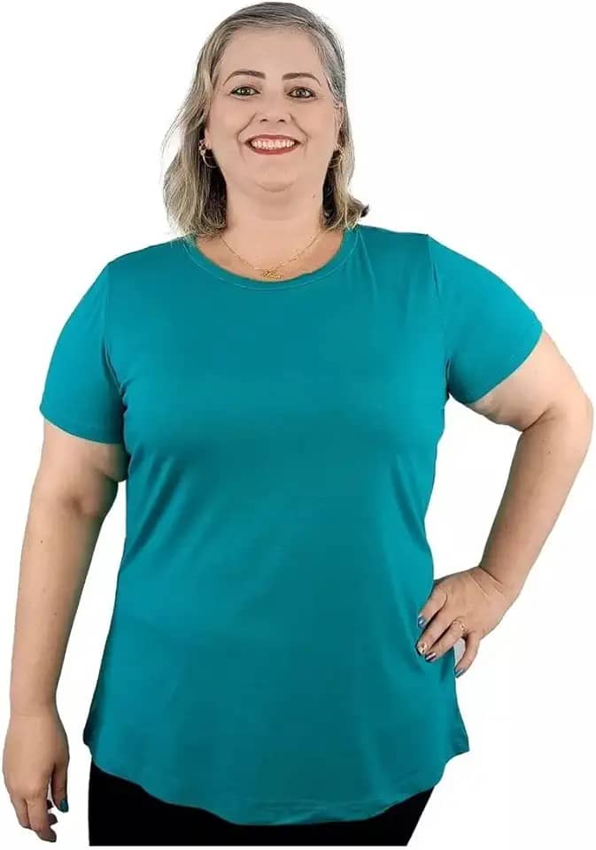 Camiseta T-shirt Feminina Plus Size Básica