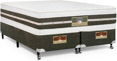 Cama Box + Colchão Castor Queen Silver Star Air Double Face Tecnopedic 158x198x61cm