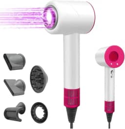 KELTEROOM Secador De Cabelo, Iônico Negativo Com Difusor, Motor Sem Escovas Alta Velocidade 110.000 Rpm, Cabelo Controle Térmico, 5 Bicos Magnéticos, Baixo Ruído, Perfeito Para Casa E Viagens (Branc