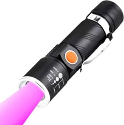 Lanterna LED UV Luz Negra Ultravioleta Recarregável Potente Caça Escorpião Inseto Aranha Urina Gato Pets Manchas Animais