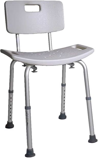Banco Cadeira para Banho com Encosto e Regulagem de Altura Banqueta Idoso e Adulto até 130 KG Hidrolight