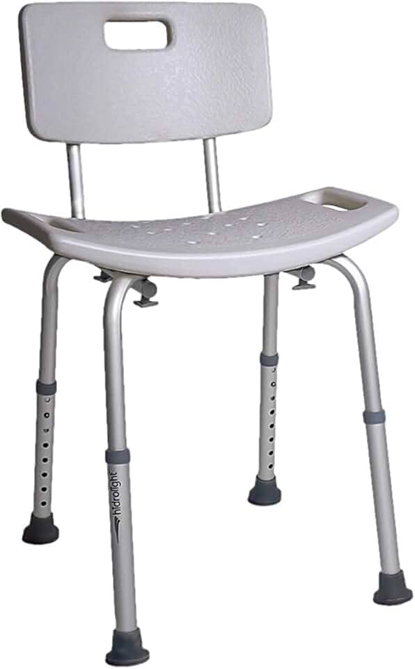 Banco Cadeira para Banho com Encosto e Regulagem de Altura Banqueta Idoso e Adulto até 130 KG Hidrolight