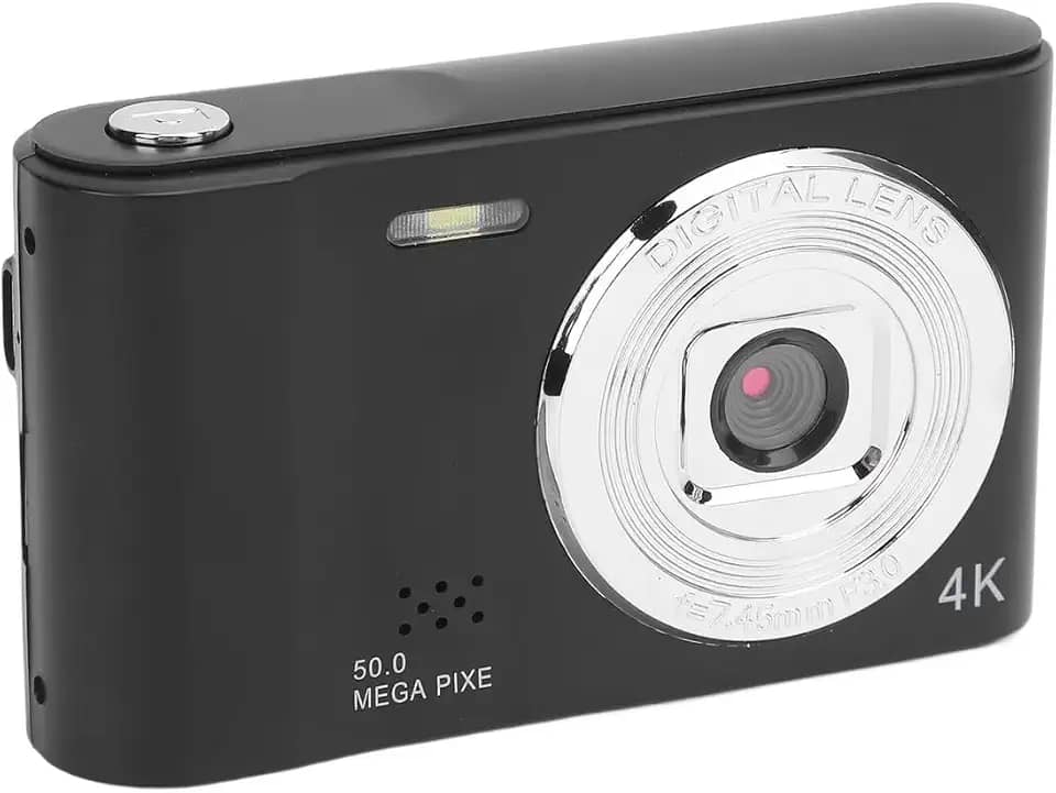 Câmera Digital 4K 50MP com Zoom 8× tela de 2,3'', Filmadora HD para Vídeo, Vlog e Fotografia | Autofoco, Tela LCD Flip, Sensor CMOS Compacta