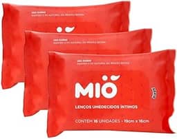 Kit 3 Lenço Umedecido Íntimo Mió com 16 Unidades