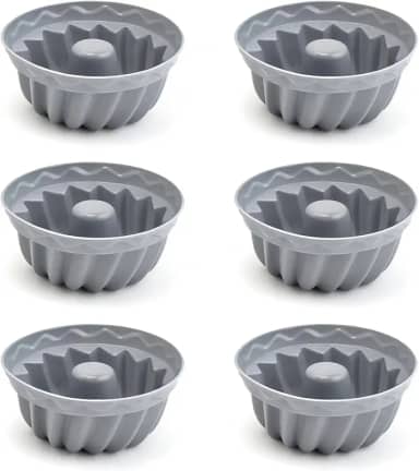 Kit Forma De Silicone Para Mini Bolo Muffins Cupcakes Flexível Collors Com 6 Unidades