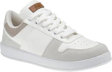 Tênis Branco Feminino Casual Confortável com Recortes Colorido Original Lóris Shoes 7802