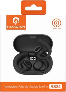 Fone de Ouvido Bluetooth Para Corridas, 96 Horas para Reprodução, Design Esportivo com Display de Led, Gancho De suporte Que Não Cai, Com Microfone Embutido, Perfeito Para Treinos e Exercicíos