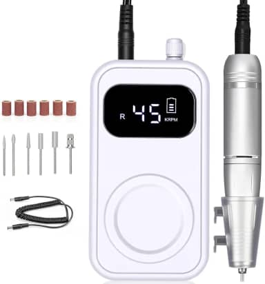 Lixadeira Elétrica para Unhas Profissional, Motor de Unha, Removedor de Polimento de Gel, Motor Portátil com Display Digital, Controle de Velocidade