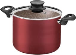 Caldeirão Tramontina Paris em Alumínio com Revestimento Interno e Externo em Antiaderente Starflon Max Vermelho com Tampa de Vidro 16 cm 2,1 L