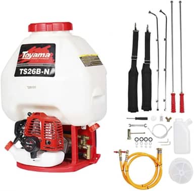 PULVERIZADOR COSTAL TOYAMA TS26B-N TANQUE 25L, 25,4CC GAS 2T 2 LANCAS