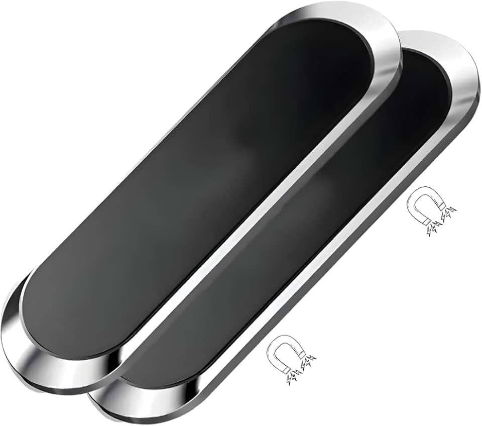 KIT 2x Suporte Magnético para Celular Veicular – Base Adesiva 3M, Ultra Firme, Compatível com Todos os Celulares/GPS/Universal/Porta objetos Metálicos - Compacto E Resistente. (2)