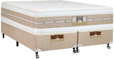 Cama Box + Colchão Castor Queen Silver Star Air Double Face Pocket 158x198x61cm