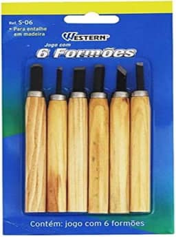 Formão Para Entalho em Madeira Com 6 Peças - S-06 - WESTERN - Formão Para Entalho em Madeira Com 6 Peças - S-06 - WESTERN