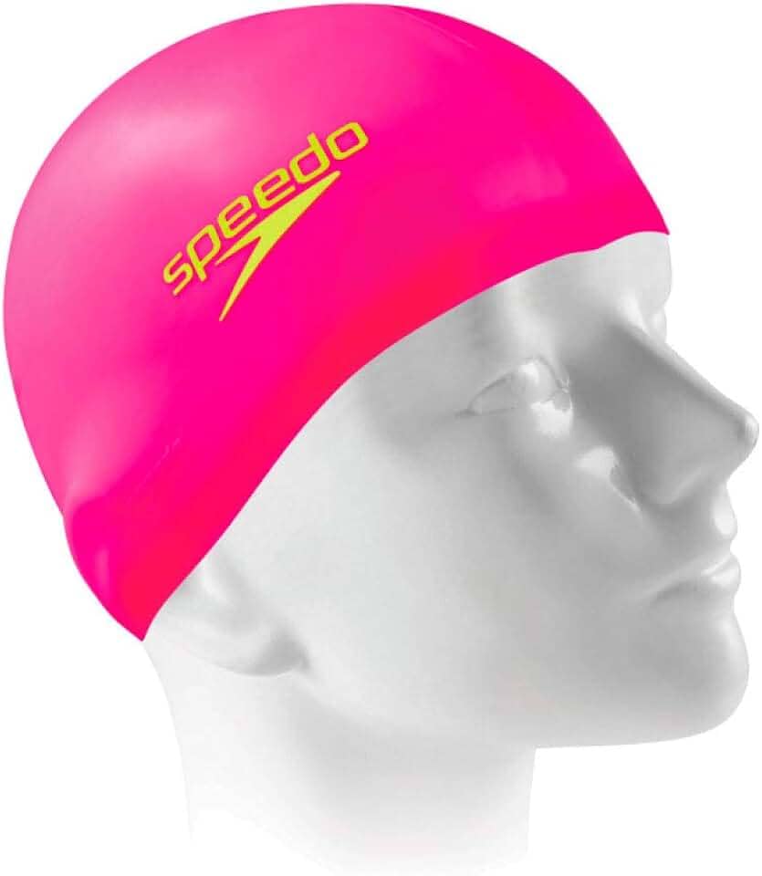 Touca de Natação, Speedo, Flat Cap, Silicone Resistente com Encaixe Confortável,Tamanho Único
