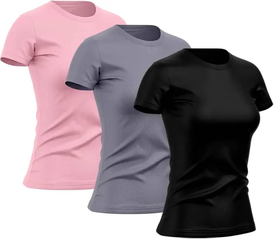 Kit 3 Camisetas Feminina Dry Básica Lisa Proteção Solar UV Térmica Camisa Blusa