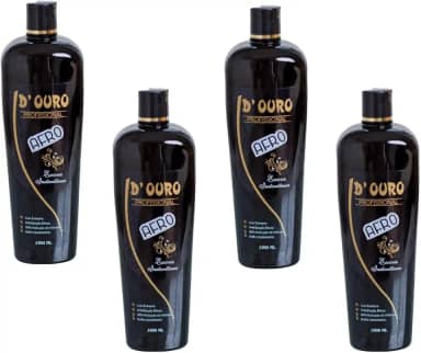 D’Ouro Escova Progressiva Afro 4×1000 ml – Kit escova progressiva para cabelos resistentes | brilho e maciez