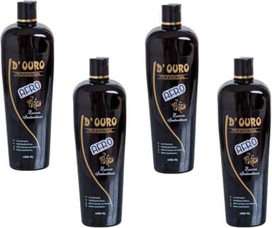 D’Ouro Escova Progressiva Afro 4×1000 ml – Kit escova progressiva para cabelos resistentes | brilho e maciez