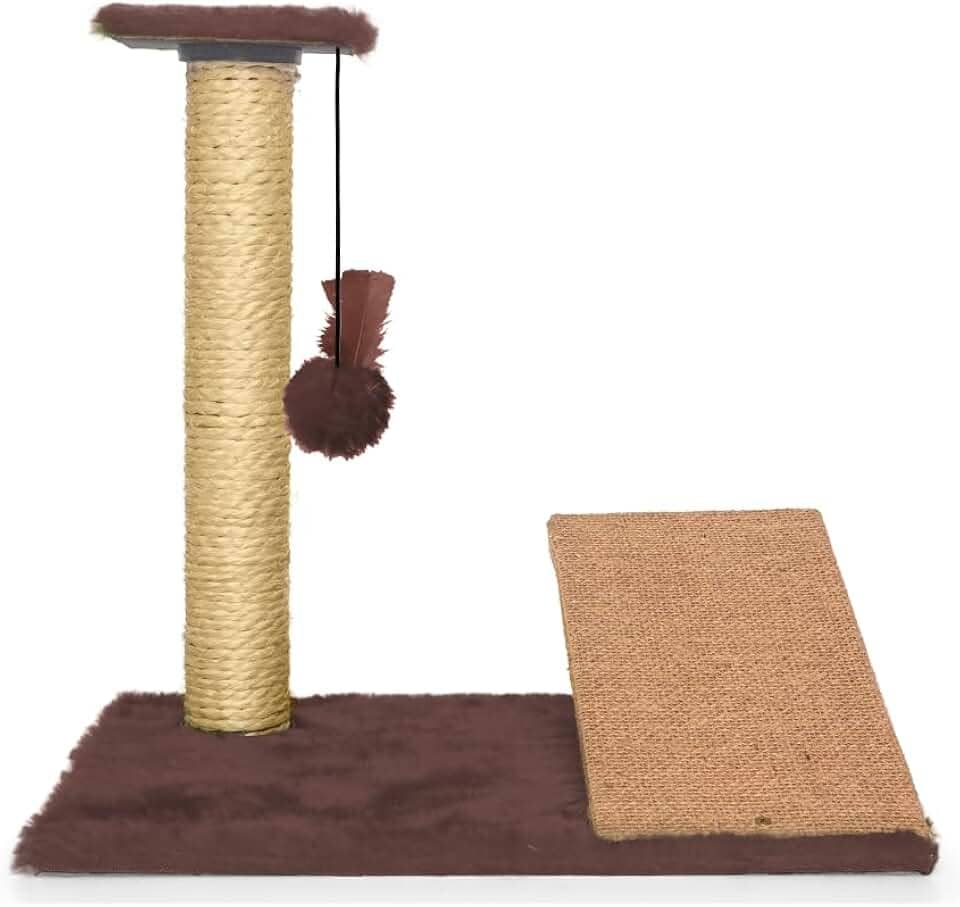 Arranhador Gatos Poste Com Rampa E Brinquedo Exclusivo