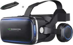 Fone de Ouvido SHINECON VR, Oculos VR Ajustáveis, Oculos de Realidade Virtual Compatíveis com iPhone e Android, Presente para Crianças e Adultos