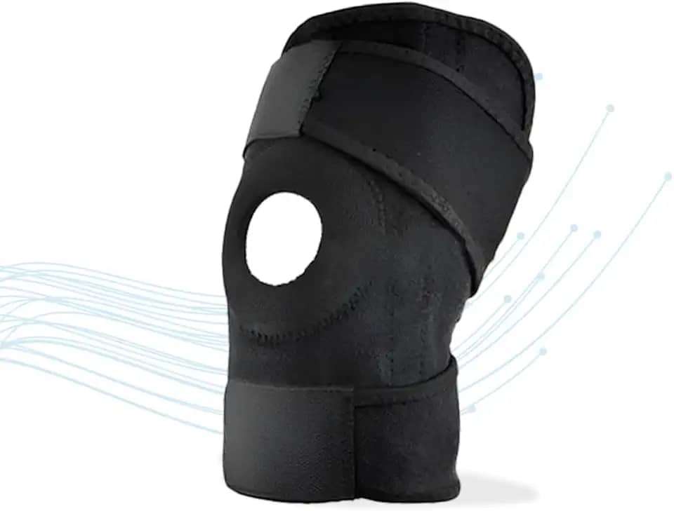 Joelheira Ortopédica de Compressão Patelar Ajustável Bilateral Preta Tensor Joelho para Lesões Imobilizador de Joelho Esportivo Joelheira de Compressão Ortopédica