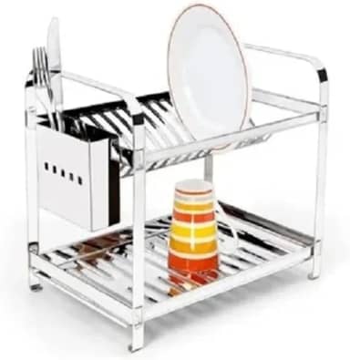 Escorredor Mak Inox Aço Inox 16 Pratos Porta Talheres Aço Inox