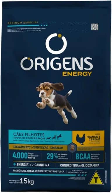 Origens Ração Seca Energy Para Cães Filhotes Sabor Frango 15Kg