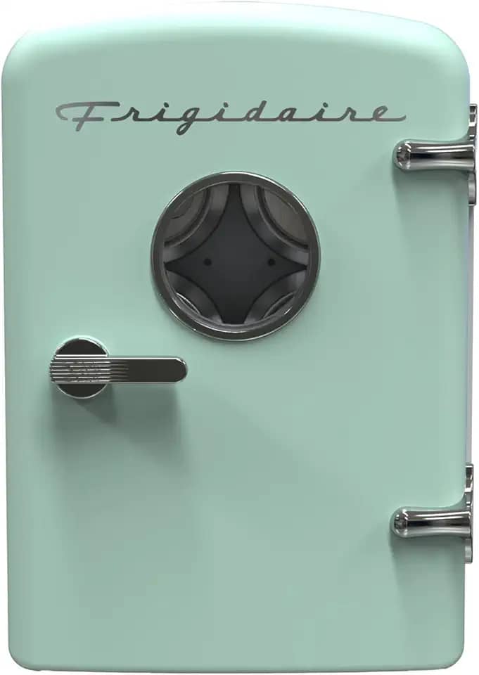 Frigidaire Mini refrigerador de geladeira pessoal, capacidade de 3,5 L para seis latas, incluindo plugue para saída de casa e carregador DC, 25 cm D x 18 cm L x 26 cm A