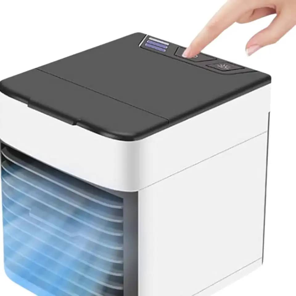 Ar Condicionado Portátil 3 em 1 | Climatizador, Umidificador e Purificador de Ar USB | Silencioso e Econômico para Quarto e Escritório