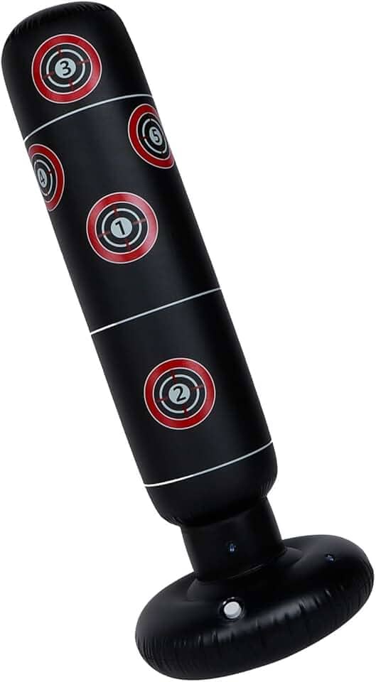 Pssopp Saco de Pancadas Autônomo, Material de PVC, Melhora a Coordenação e Flexibilidade, Saco de Pancadas Inflável de 63 Polegadas para Crianças e Adultos, Academia Doméstica