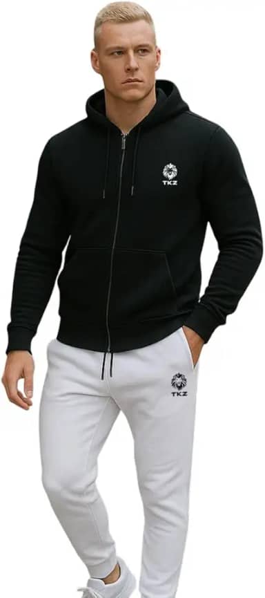 Conjunto Moletom Masculino Premium Blusa com Zíper e Capuz Calça Jogger Estilo Casual