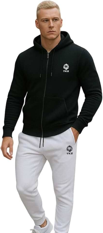 Conjunto Moletom Masculino Premium Blusa com Zíper e Capuz Calça Jogger Estilo Casual