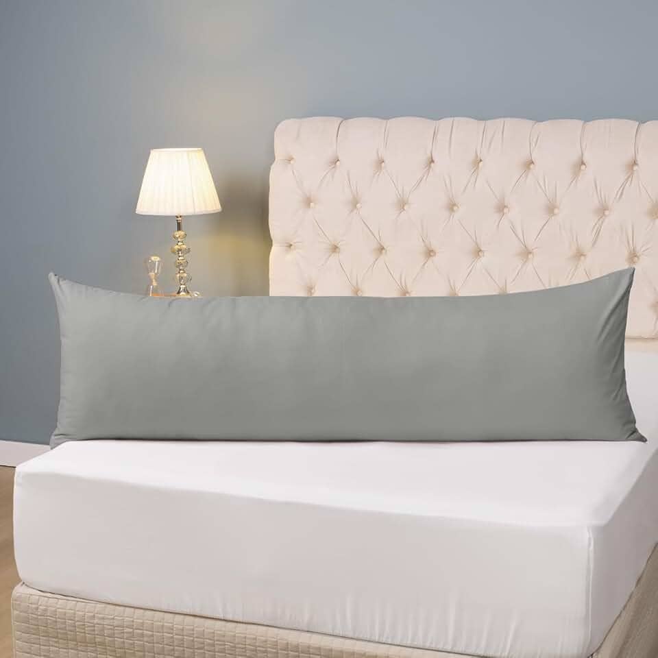 Fronha Para Travesseiro de Corpo Avulsa 1,50m x 0,50m Xuxão Gigante 200 Fios Toque Macio (Cinza)