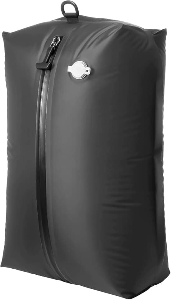 Sacos de vácuo para viagem, sacos de compressão reutilizáveis com zíper à prova d'água, cubos de embalagem de vedação a vácuo economizadores de espaço para malas e mochila (cinza)