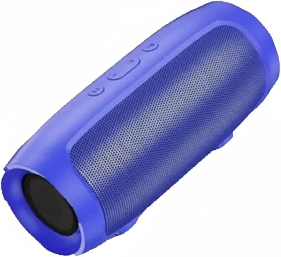 Caixa de Som Portátil Bluetooth, Rádio FM, Entrada USB, Bateria Recarregável, Design Compacto (Azul)