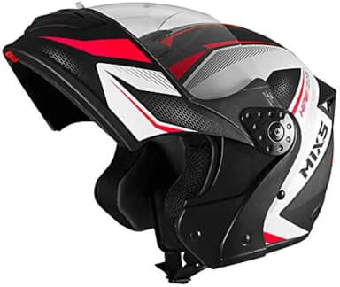 Capacete de Moto Mixs Gladiator Neo Brilhante Escamoteavel Articulado Robocop Rosa