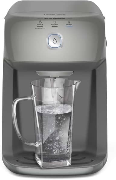 Purificador Electrolux de Água Quente 800ml Gelada 2,4L Fria e Natural Motor Compressor controle de temperatura reservatorio de 3,3L total Alerta troca Filtro refil 6 meses ou 3000l Cinza PH41X 127V