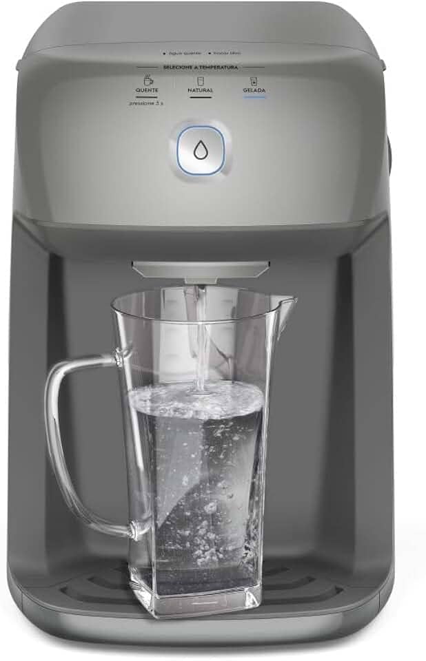 Purificador Electrolux de Água Quente 800ml Gelada 2,4L Fria e Natural Motor Compressor controle de temperatura reservatorio de 3,3L total Alerta troca Filtro refil 6 meses ou 3000l Cinza PH41X 127V