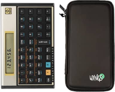 Calculadora financeira HP 12C + capa protetora WYNGS preta
