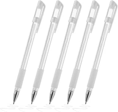 Kit Canetas Gel Branca para Delinear e Designer de Sobrancelhas, Maquiagem Longa Duração, Delineador Lábios E Branc (White-5Unidades)