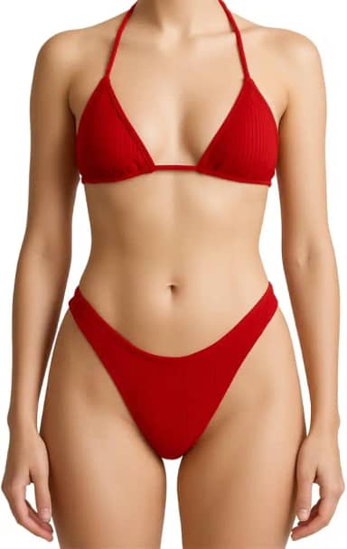 Biquíni Calcinha e Sutiã Praia Piscina Verão Cortininha Marquinha Roupa De Banho Asa Delta