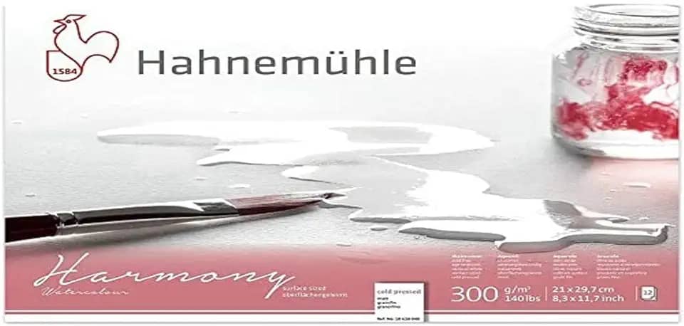 Aquarela Harmony 300 g/m², textura fina, A4, 12 fls